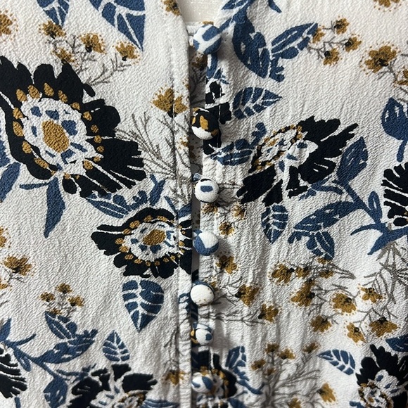 Free People Magic Mystery Floral Flare Sleeve Boho Tunic Top Size XS - Picture 7 of 13